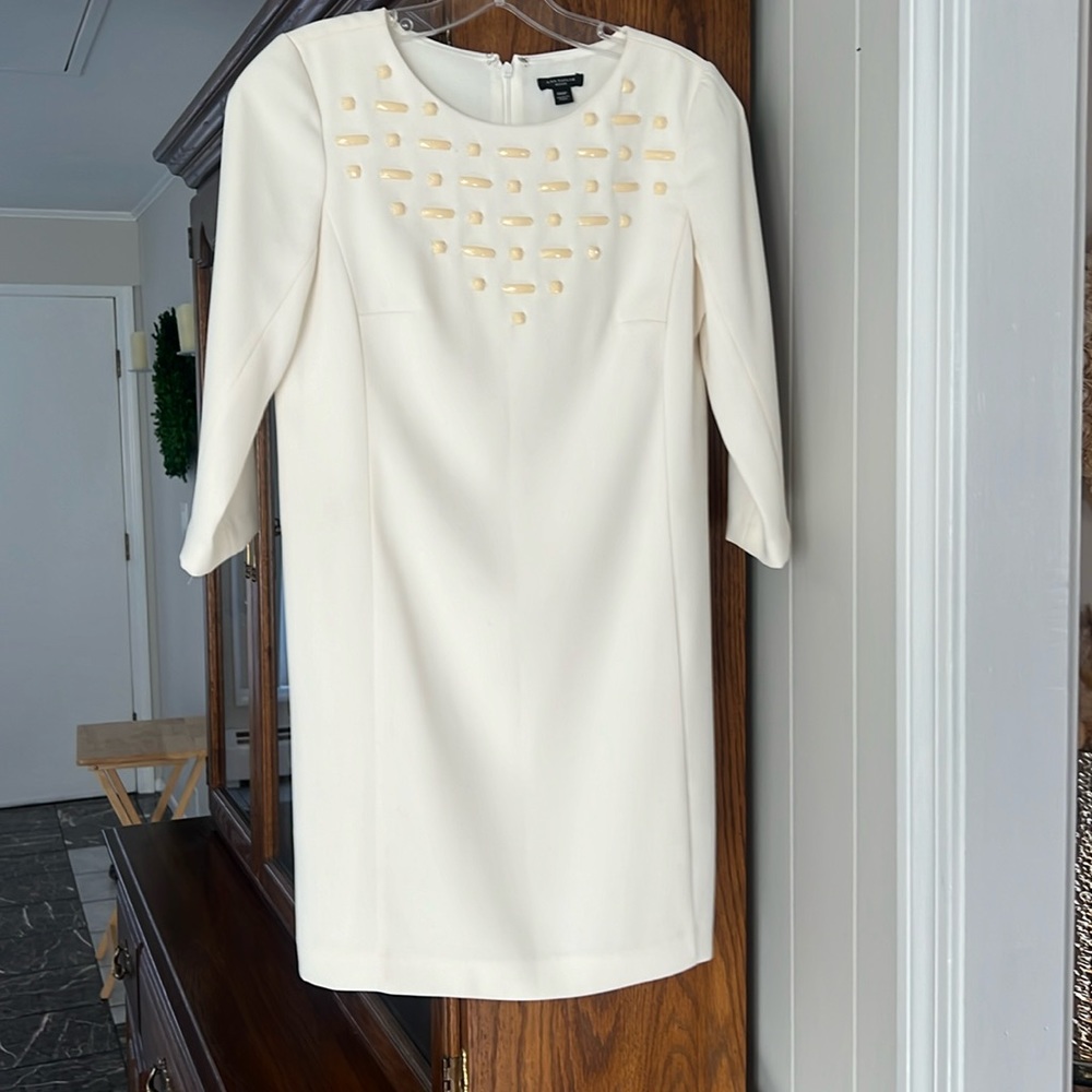 Cream Ann Taylor beaded dress